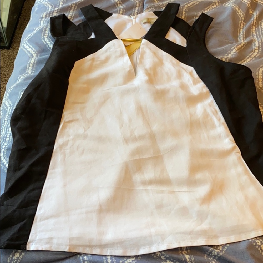 Black and white casual skirt set